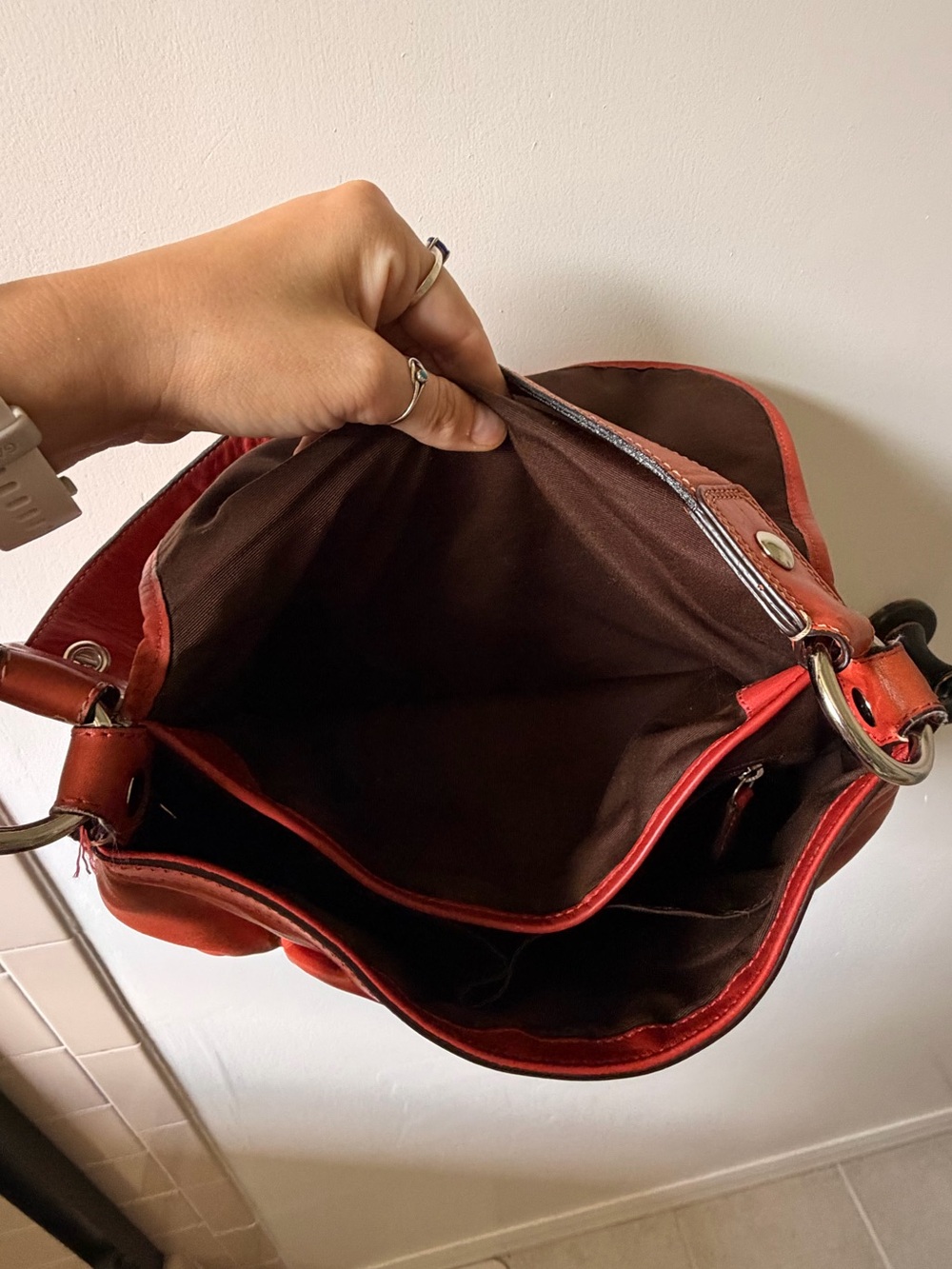 Coach Soho Flap Pleated Leather Shoulder Bag in Paprika - Picture 10 of 16